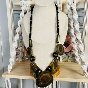 Boho Mixed Metal Necklace Ornate Detailed Brass Copper‎ Ethnic Vintage India